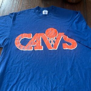 Men’s Vintage Cleveland Cavs Logo 7 Tee XL Blue Orange